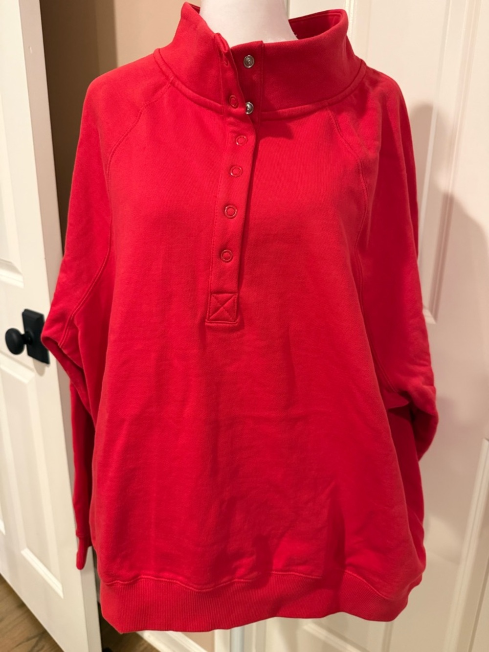 Parke x Target Women’s Snap Mockneck Popover Sweatshirt in Red